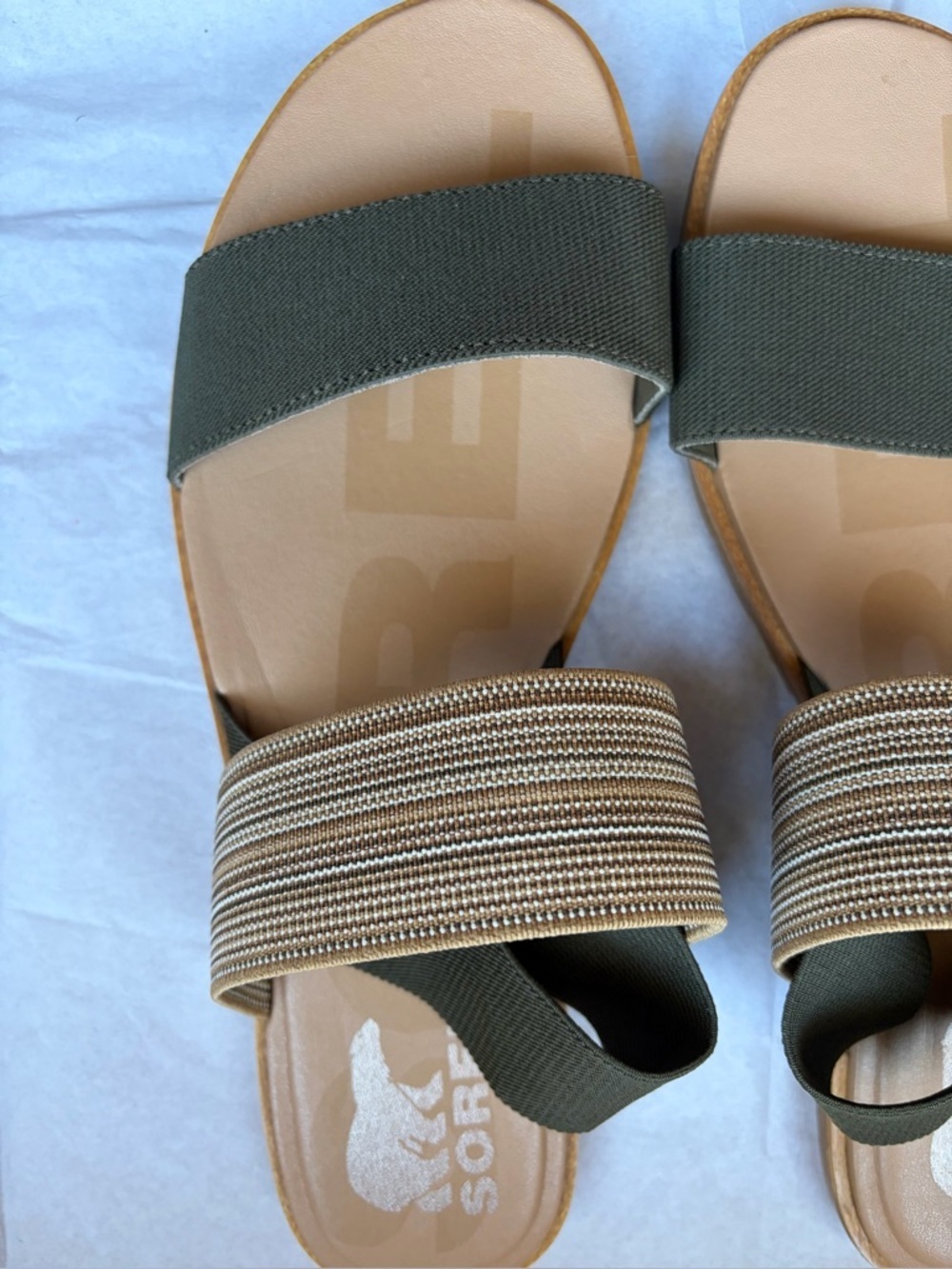 Sorel Women’s Ella II Strap Sandals Olive Green/Gum Size 10.5 - Picture 6 of 15